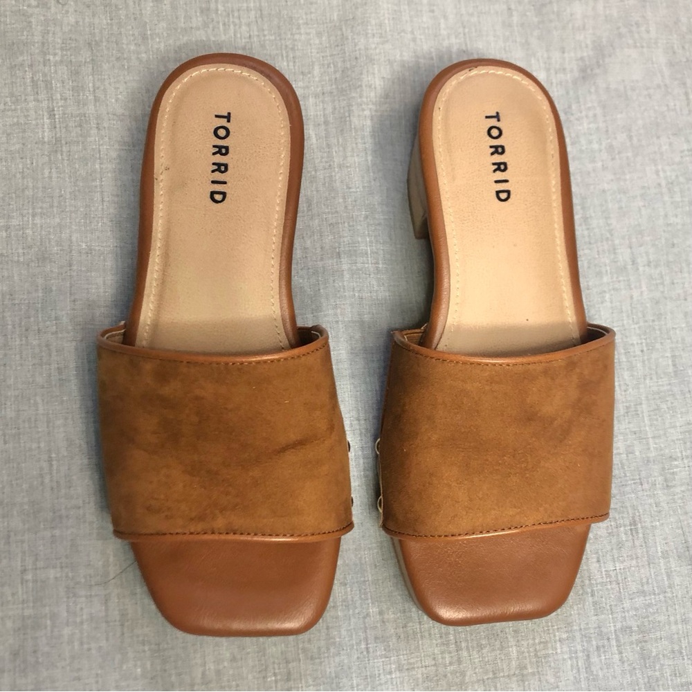 Torrid Camel Faux Suede Platform Mules